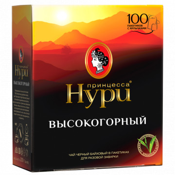 Чай черный ПРИНЦЕССА НУРИ Высокогорный с/н к/уп 100 пак